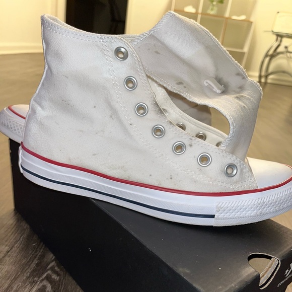 Converse Other - All white high top converse size 6 men / 8 women .